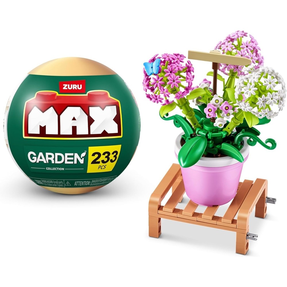 🪻New! ZURU MAX Bricks GARDEN Potted Flowers Collection 233 Pcs ~ HYDRANGEA
